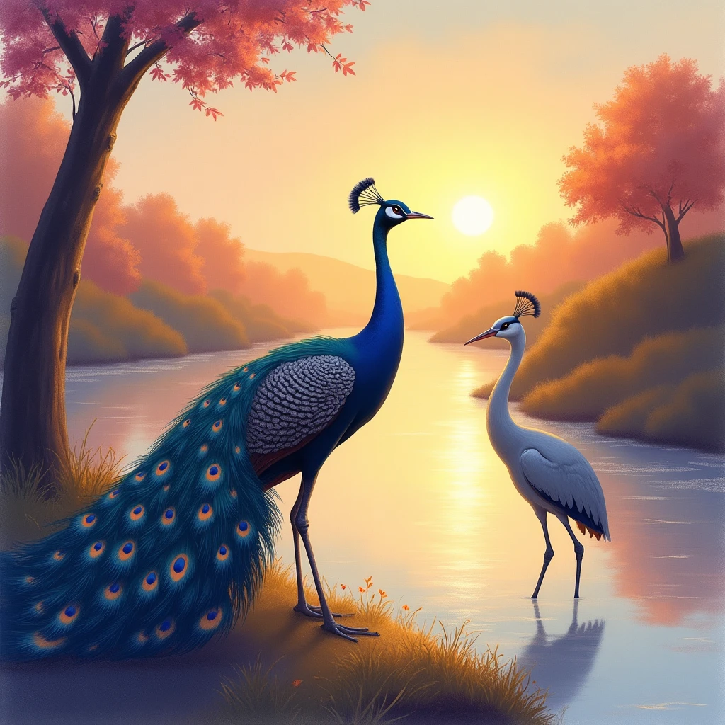 The Peacock's Beautiful Feathers