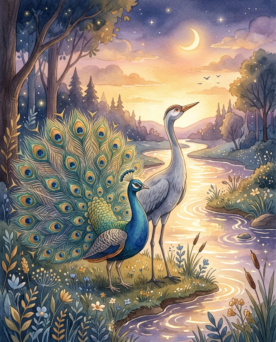 The Peacock's Beautiful Feathers