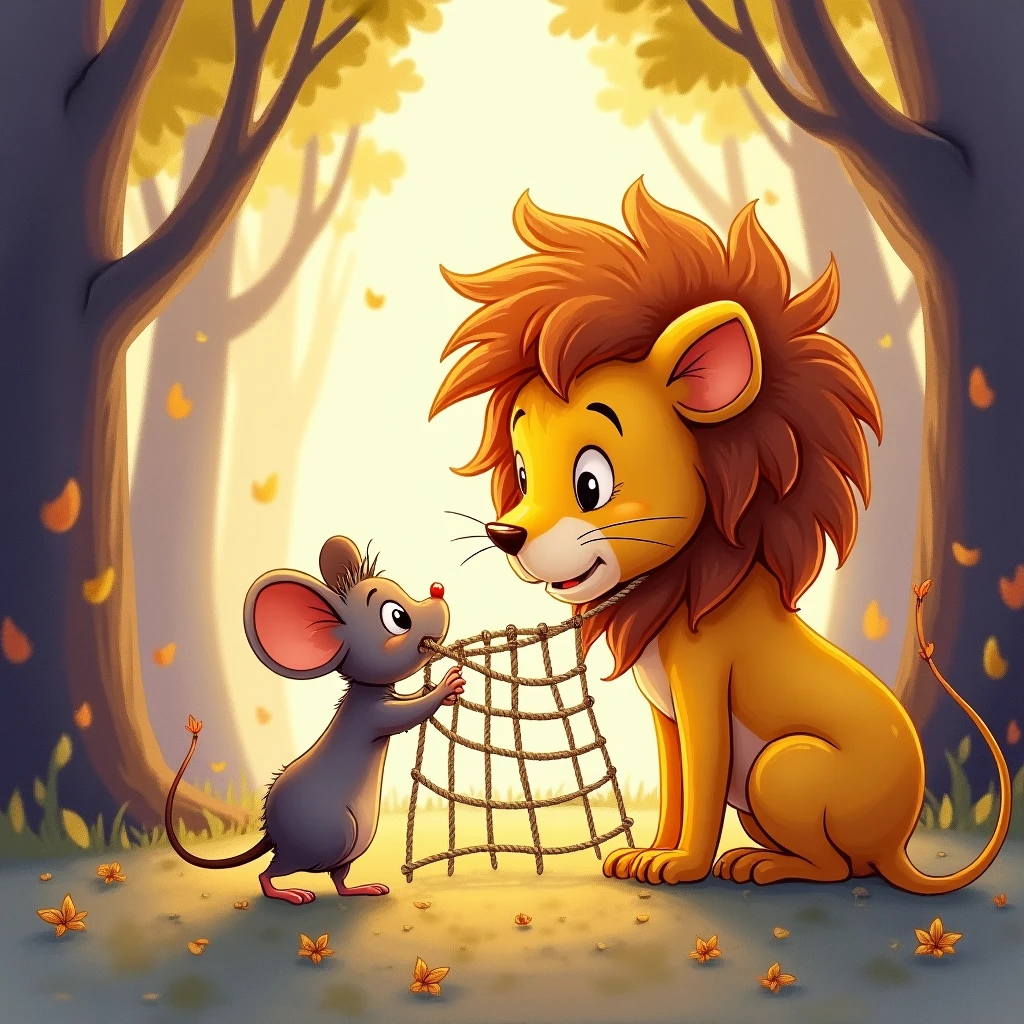 The Friendly Lion and the Tiny Mouse