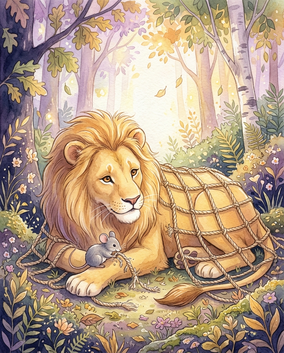 The Friendly Lion and the Tiny Mouse